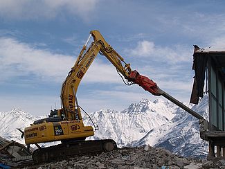 Abbrucharbeiten Sölden im Ötztal - Gaislachkoglbahn Mittelstation
